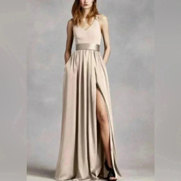 Vera Wang WHITE by Vera Wang Halter Bridesmaids, Cocktail, Long Dress Size 4 - Picture 1 of 16